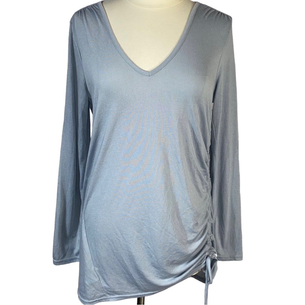 Elegant Blue V-Neck Women's Top